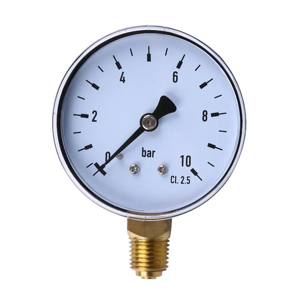 60mm Dial 0-10bar NPT Thread Mount Pressure Gauge Fuel Air Oil Water Pressure Measuring Tools Manometer