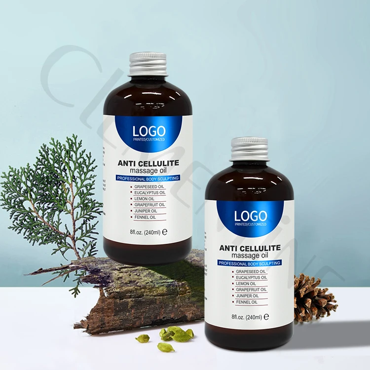 Private label Organic Natural Plant Extract Skin Firming and Tightening  Anti Cellulite Body Slimming Massage Oil for women