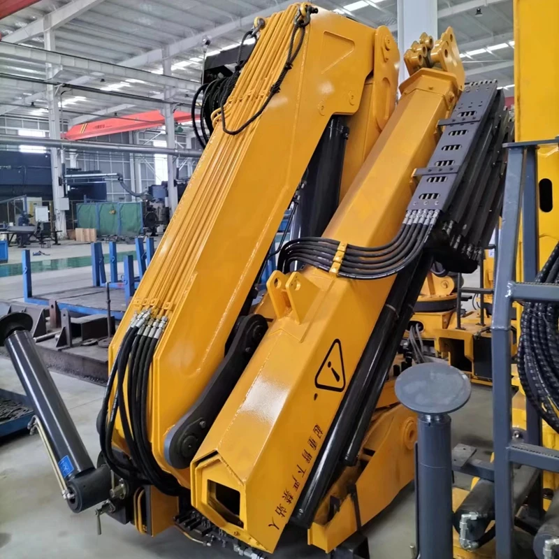 Hydraulic 12ton Articulated Farm Truck Mounted Arm Crane With Remote Control