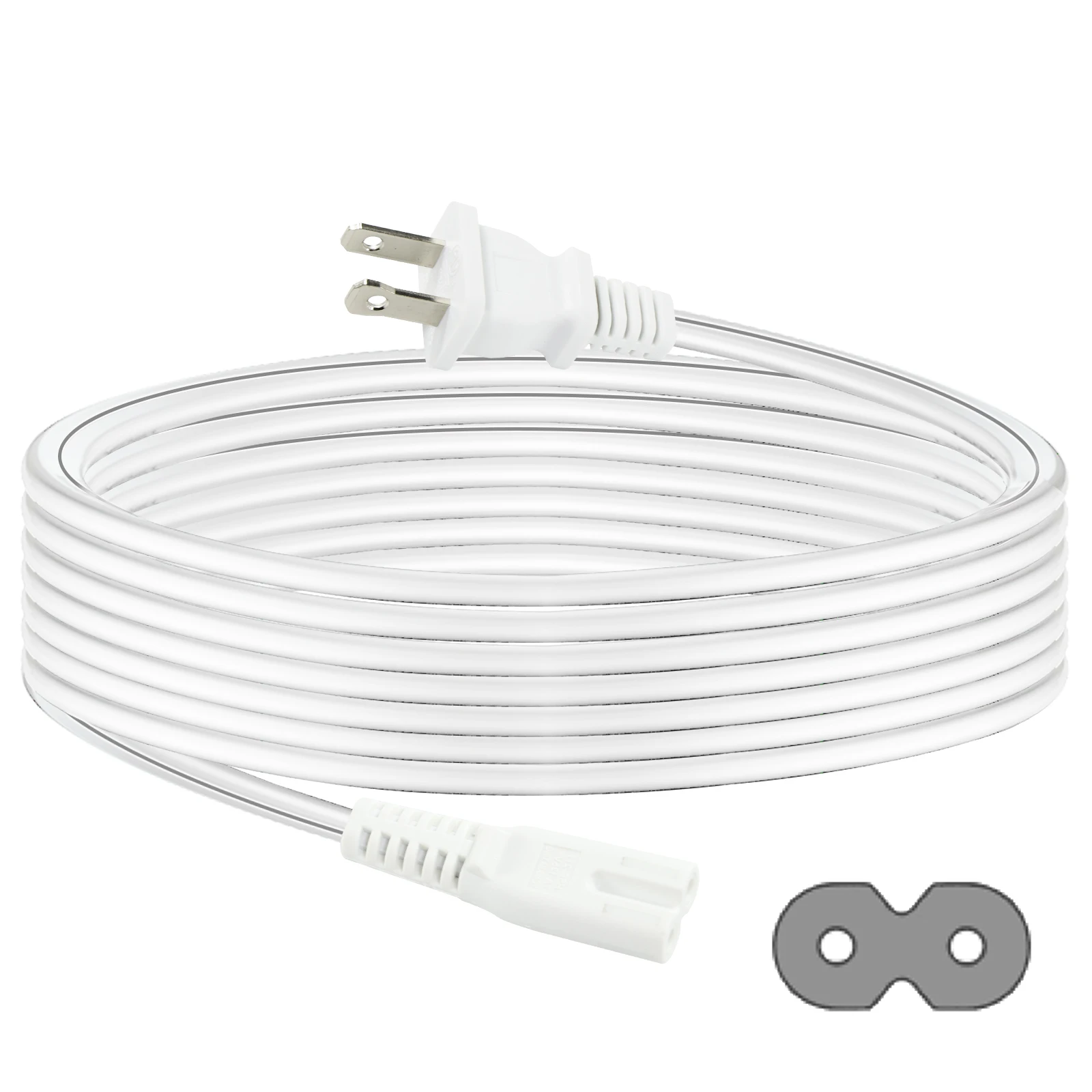 NISPT-1 Power Plug NEMA 1-15P Male Polarized Plug To IEC C7 Figure 8 Ac Cable