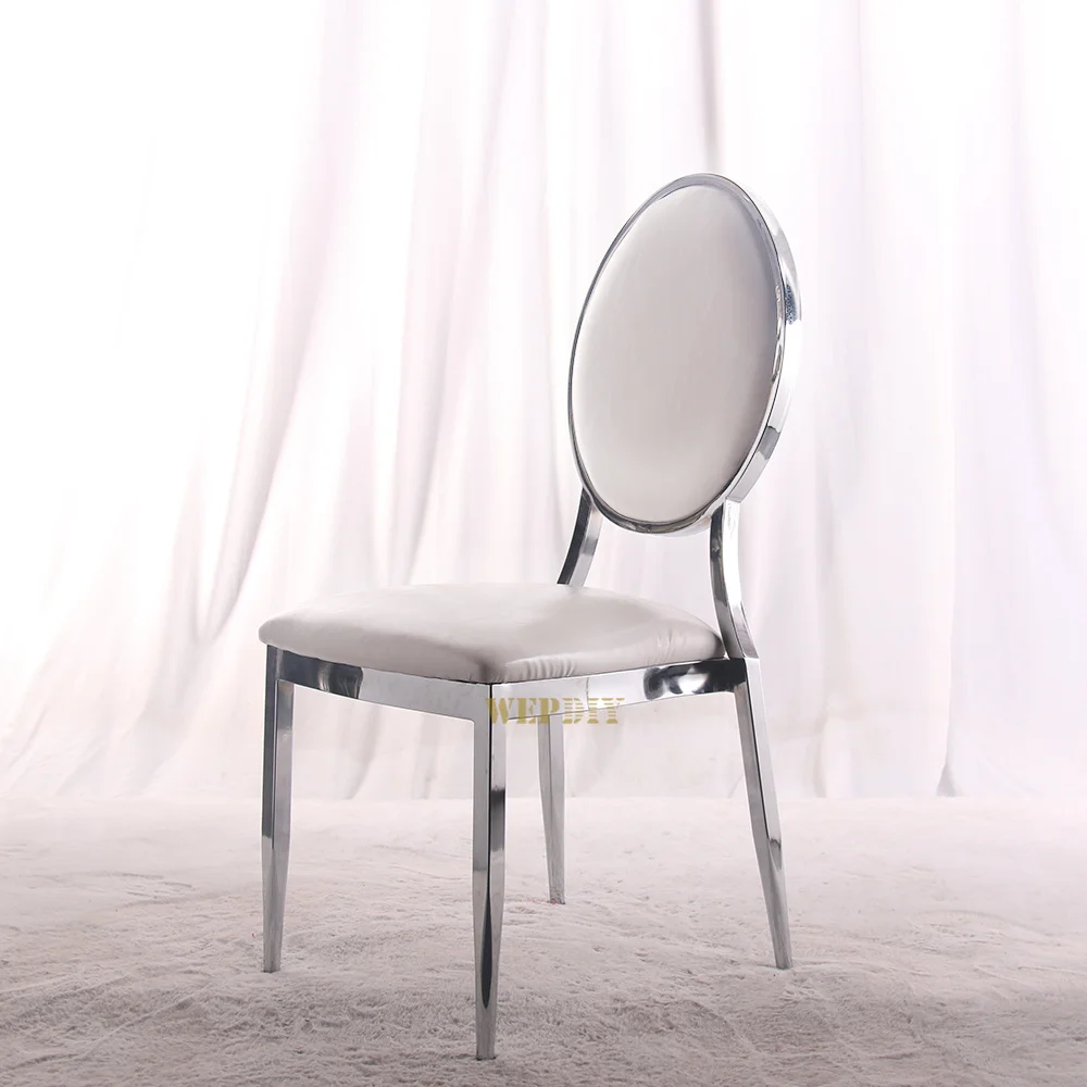 Hot sale Stainless steel round back chair for wedding decoration