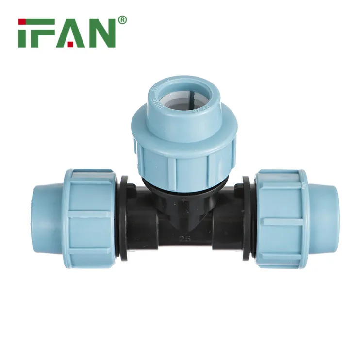 IFAN Factory Price PP Fittings ASTMD3035 PP Compression Fittings 20-110mm Tee HDPE Fitting