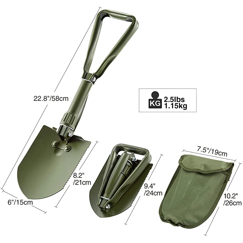 High Quality Portable Multi-function Survival Outdoor Tool Folding Mini D Handle Military Camping Folding Shovel