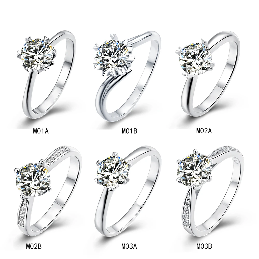
Fast shipping Luxury Women Brilliant Cut Moissanite Ring 925 Sterling Silver 