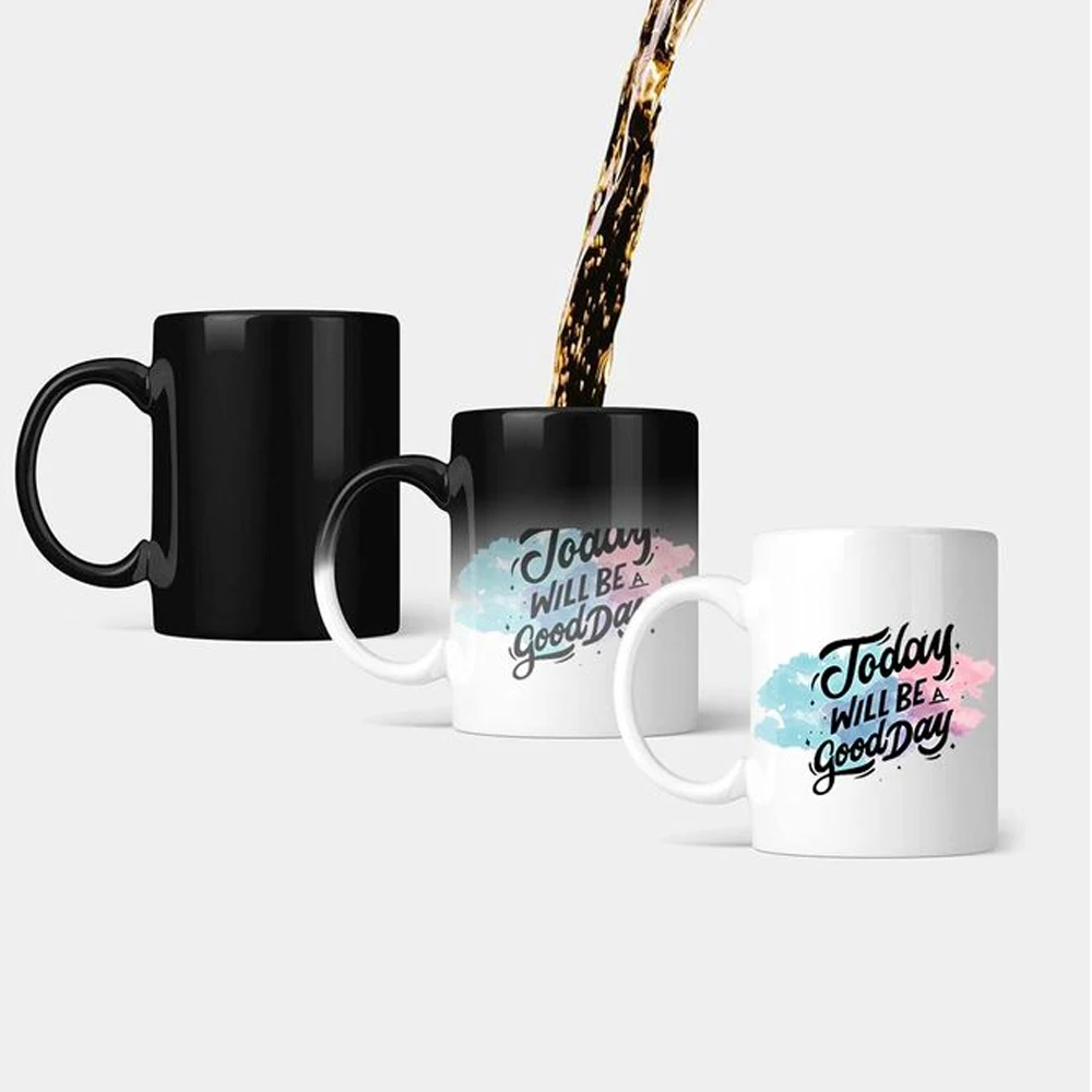 
Classic Color Change Mugs 11 oz Custom Blank Porcelain Plain White Ceramic Coffee Cups Sublimation Mugs 