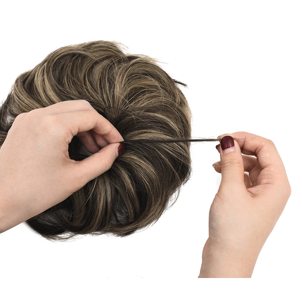 Messy Hair Bun Chignon Elastic Band For Hair Bun Scrunchy Human Extenion Curly Hairpiece Human Hair Scrunchies