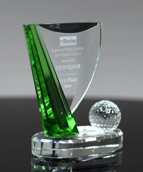 Crystal Golf Flag Award Top Tournament Finishers Incentive Trophy Custom trophies medals plaques Lucite Medal Recognition Trophy