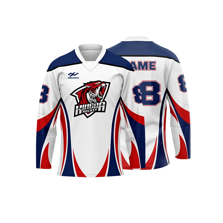 Custom Ice Hockey Jersey Sublimated Printing Logo Design Youth Capitals Hockey Jersey With Sports Wear For Clothing