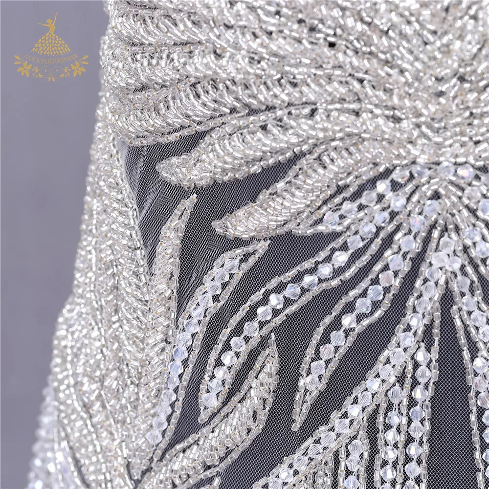 Свадебные Длинные нашивки со стразами Аппликация для свадебного платья