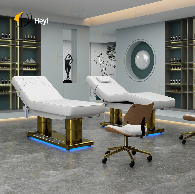most comfortable professional beautician stationary adjustable electric flat massage table
