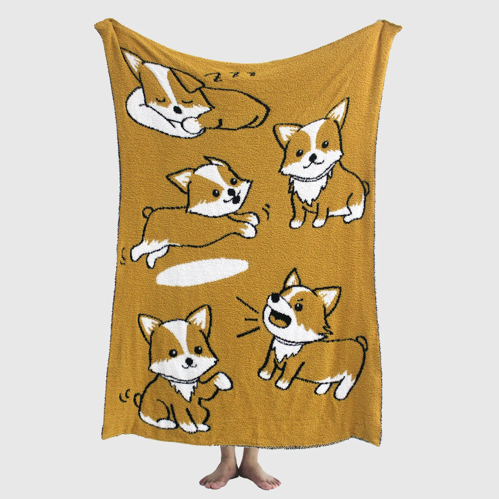 Chunky Tiger Print Knitted Blankets For Beds Manufacturers Animal Pattern Blankets For Winter