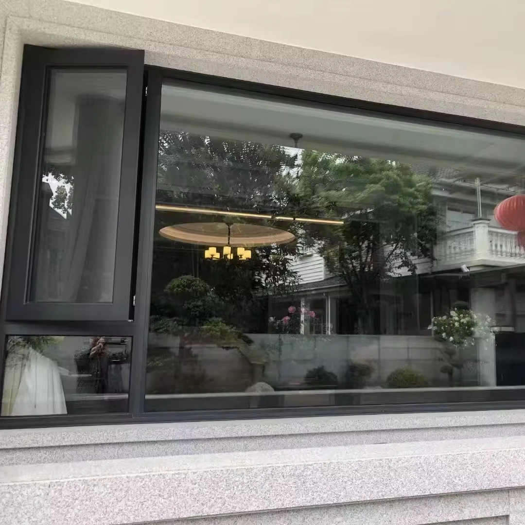 Modern house villa window design 5/6/8/10mm glass names of aluminum profile windows size customized aluminium swing window