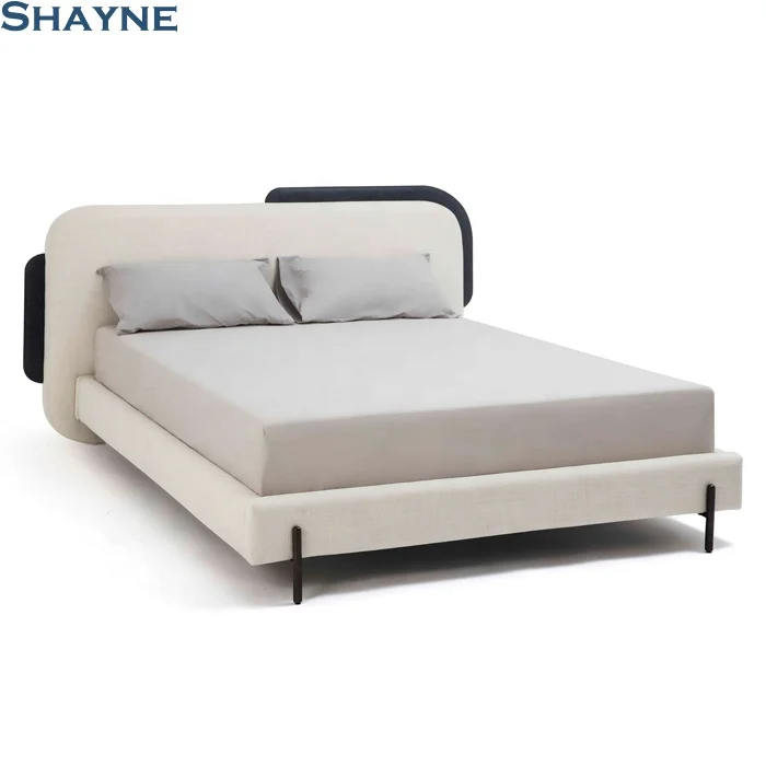 KT Shayne China ODM Furniture Factory Customize Italian Style Antique Storage Room Double Size Fabric Bed