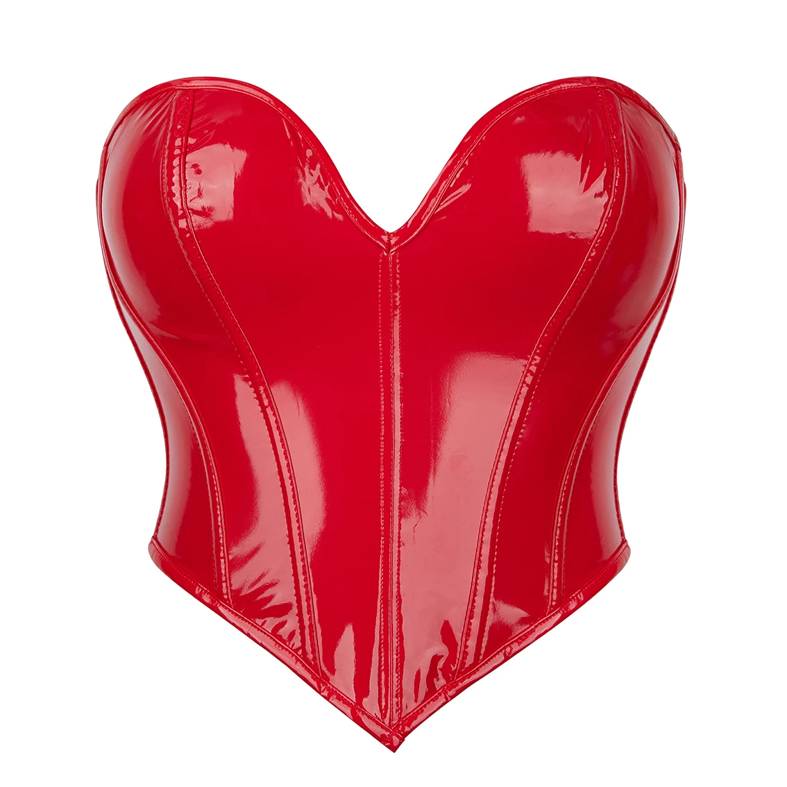 Summer Women Steampunk PU Leather Red Curvy Corset Crop Top Sexy Tight Waist Bustier Corset Bra Top