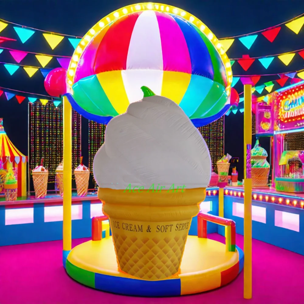 Oxford Cloth Inflatable Ice Lolly Model | Balloon-Style Cone-Shaped Ice Cream Party Decoration