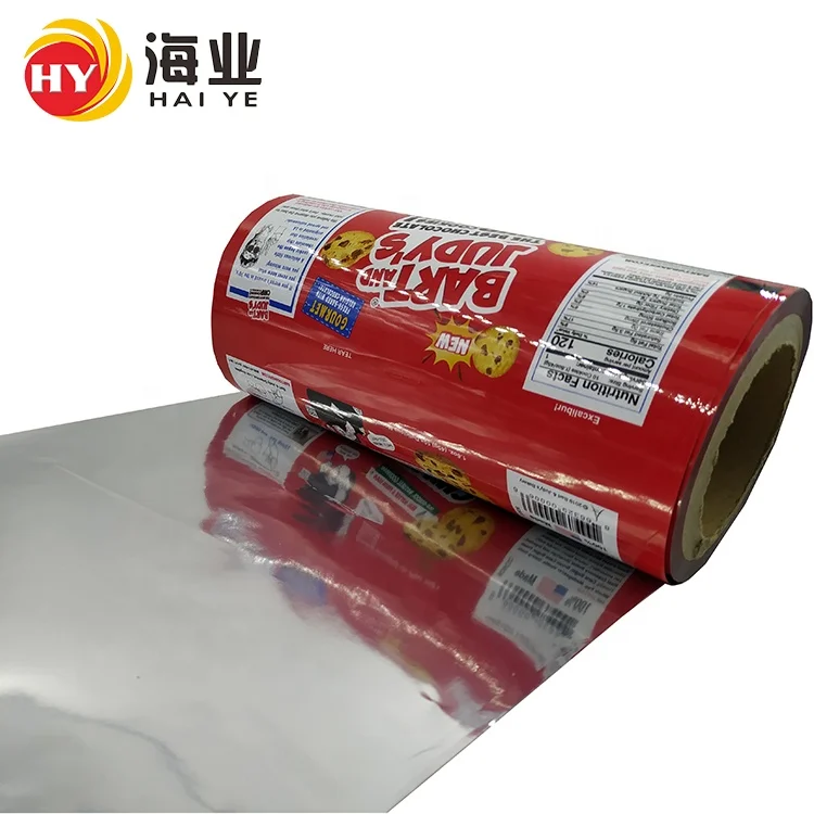 
Custom printed recyclable food packaging plastic roll cookie packaging plastic film rolls 