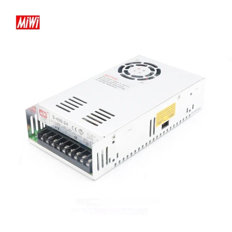 MiWi S-400-24 High quality metal case 110V 220vac input dc 12v 400w power supply