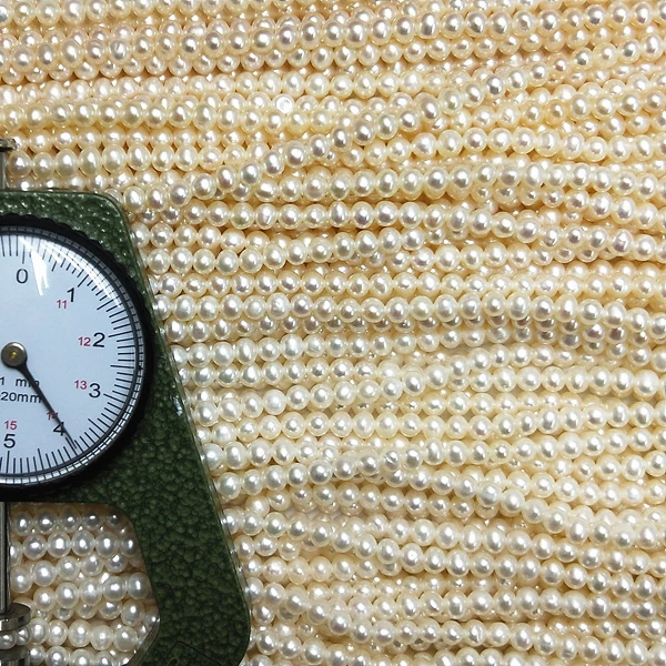 Round Freshwater Natural Pearl Size 3.5-4mm Grade AA Near Round Freshwater Pearl Strand