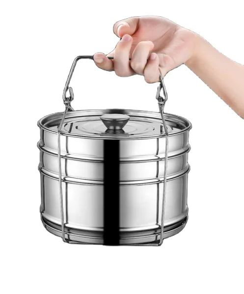 Аксессуары для скороварки Easy Carry, для кастрюли, из нержавеющей стали, Штабелируемый Пароварка, вставка, кастрюля с ремнем