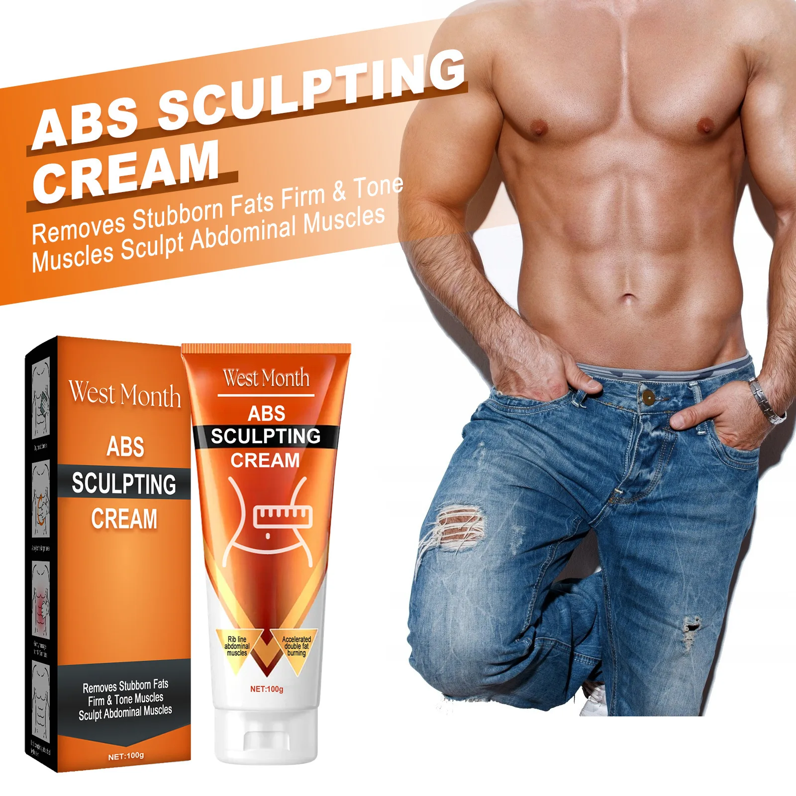 Wholesale Organic Fat Burning Weight Loss Men Body Slimming Cream 170g Eight Pack Cream Muscle Cream
