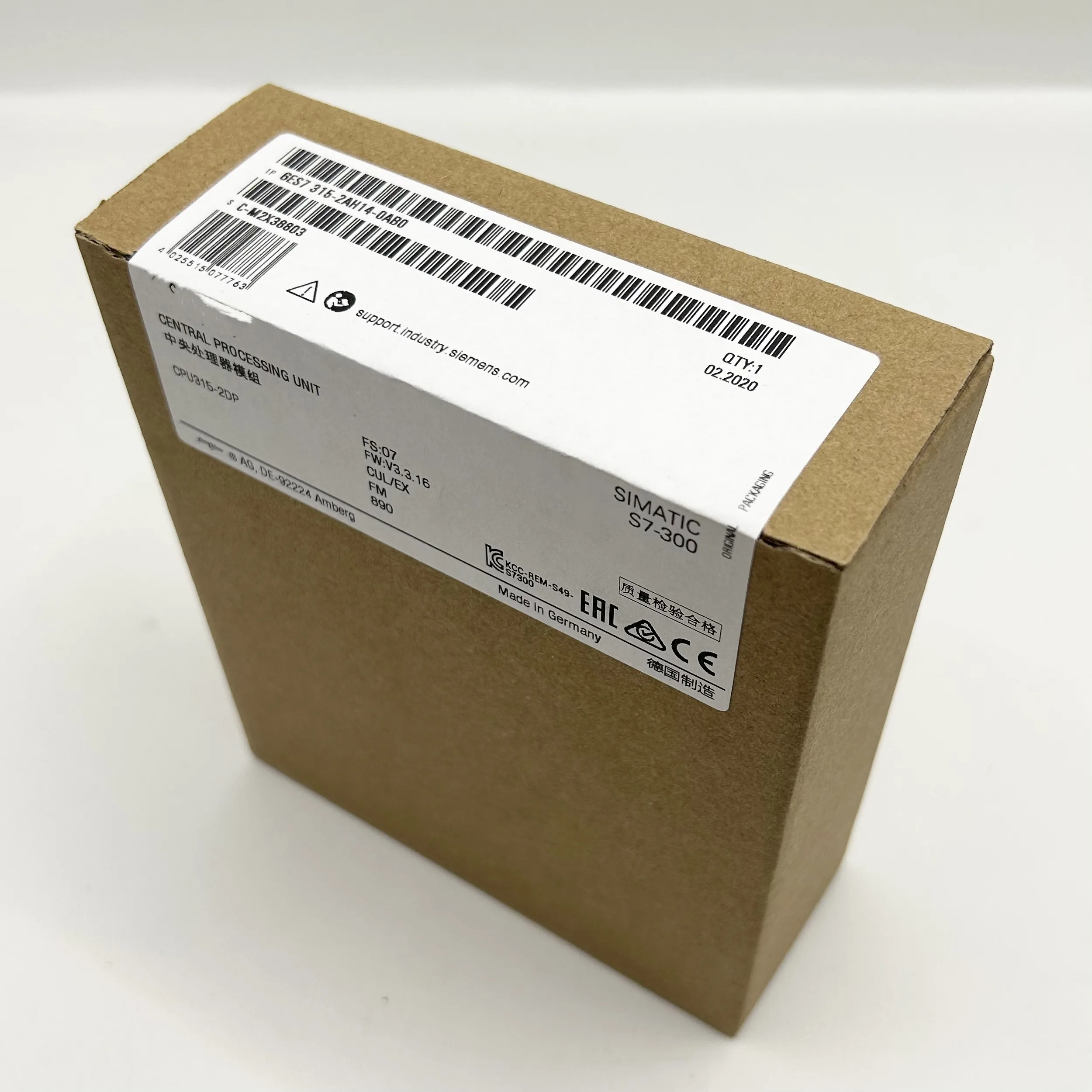Original spot CPU central processing unit 6ES7315-2AH14-0AB0