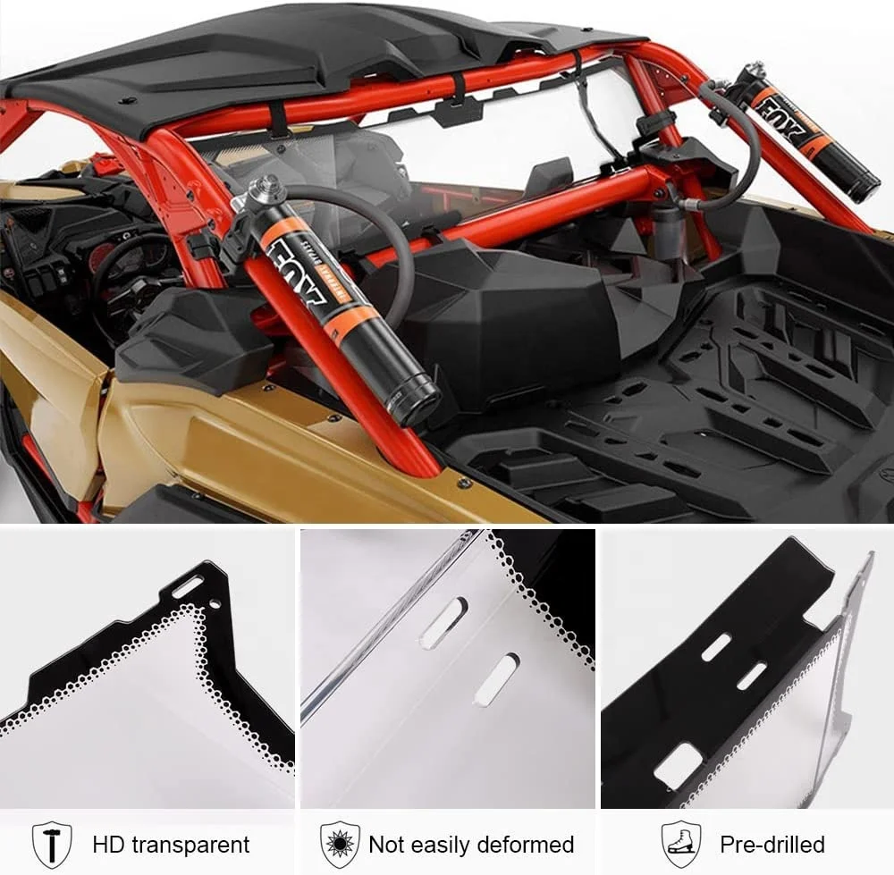 Заднее ветровое стекло UTV подходит для Can-Am X3/Max XRS XDS Turbo