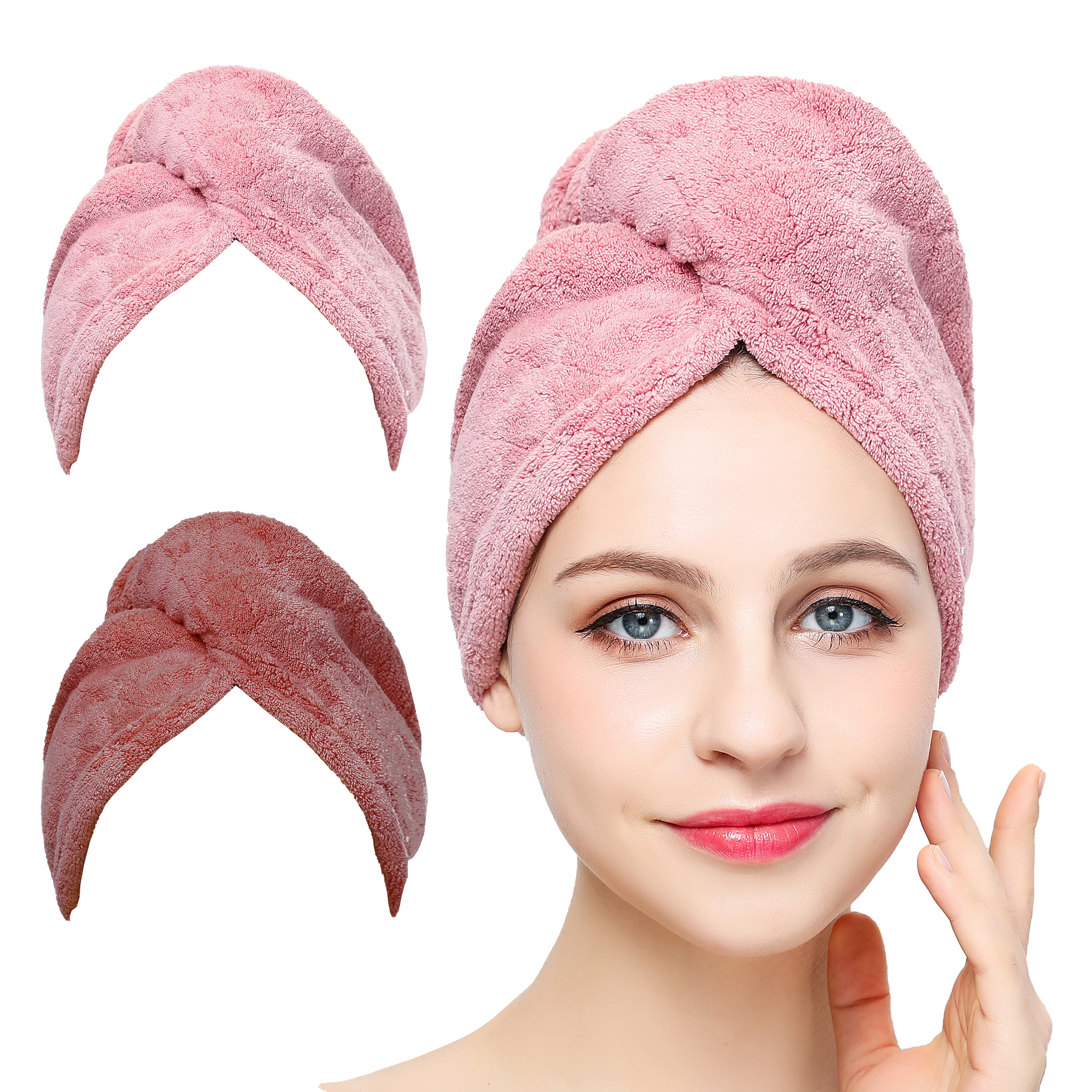 Wholesale salon towel hair towel quick dry microfiber hair towel wrap for long hair (1600424139046)