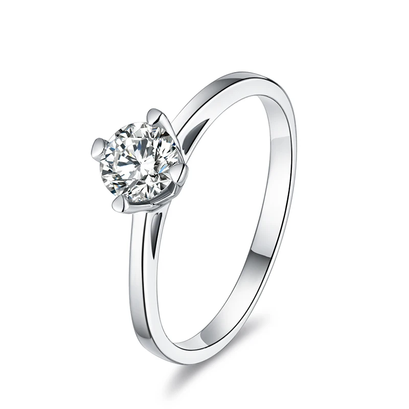 
925 sterling Silver DE Color 0.5CT Moissanite Ring 