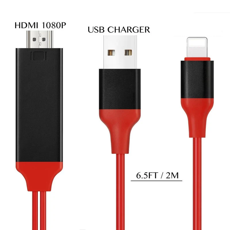 8-контактный usb-кабель для зарядки к HDMI кабель 2 в 1 адаптер для 2 м HDTV проектора ipad кабель-адаптер для iPad/iphone x/5/7/8 plus