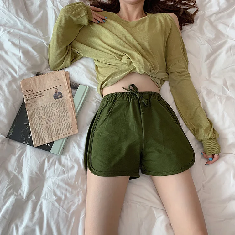 Deportivo Tik Tok Leggings Women Gym Shorts Booty Bum Lace Up Running Bermudas Feminina Biker Baggy Shorts For Women Hot Pants