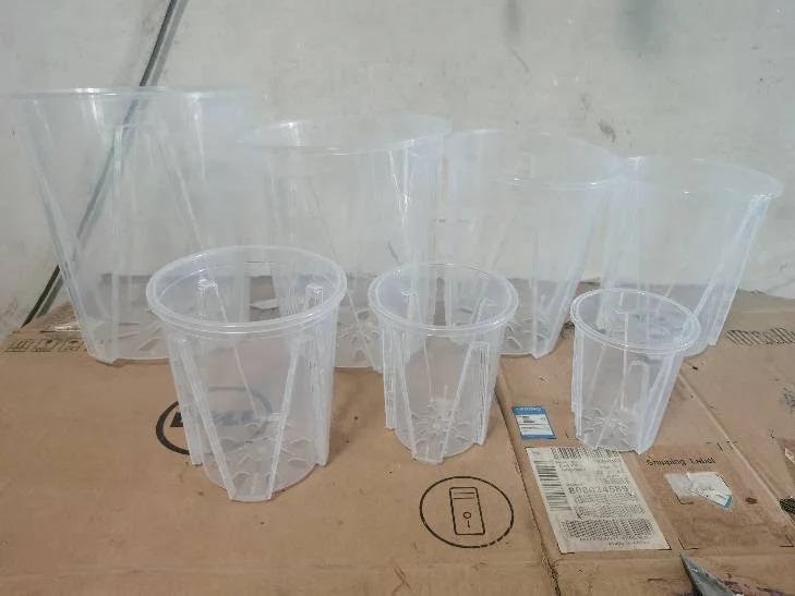 china factory cheap garden supplies orchid pot with holes 4 inches transparent plastic flower pot