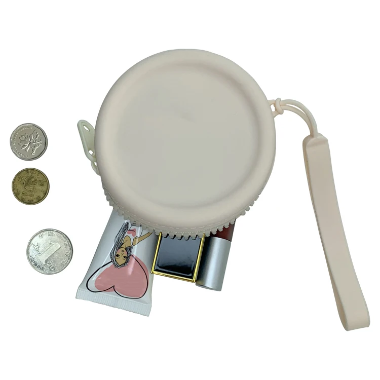 Custom Small Coin Purse Round Zipper Coin Purse Women Mini Coin Purse with strap