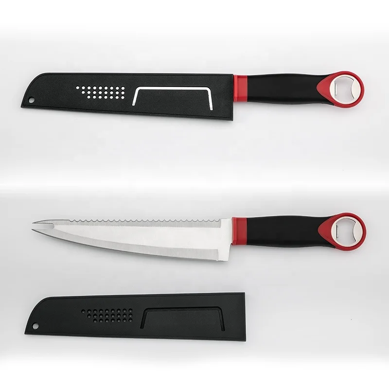 
Multi 4 in 1 function chef bread fork single knife with bottle opener 