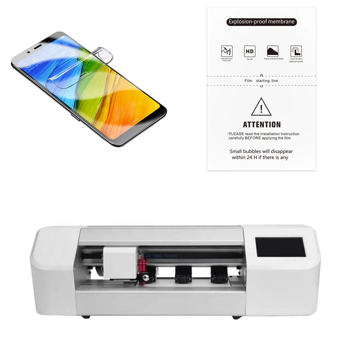 HD High Clear Xiaomi Redmi Model Universal TPU Sheet Soft Screen Protector Nano Anti-explosion Hydrogel Film For Cutting Machine