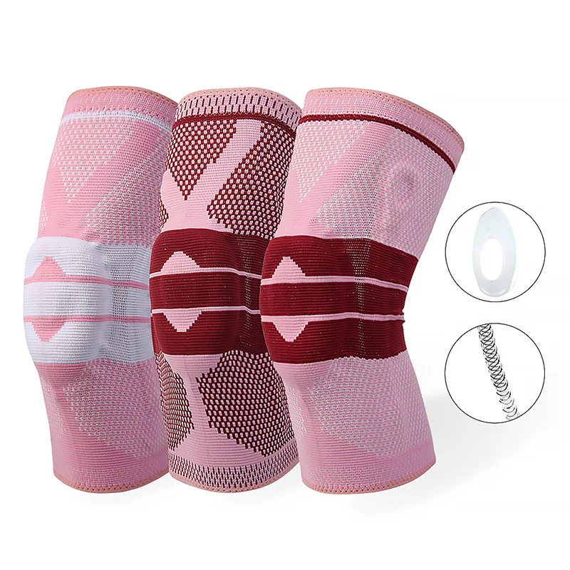 Custom EVA Padded 3D Nylon Knit Pressure Side Bars Stability Joint Knee Pads Basketball