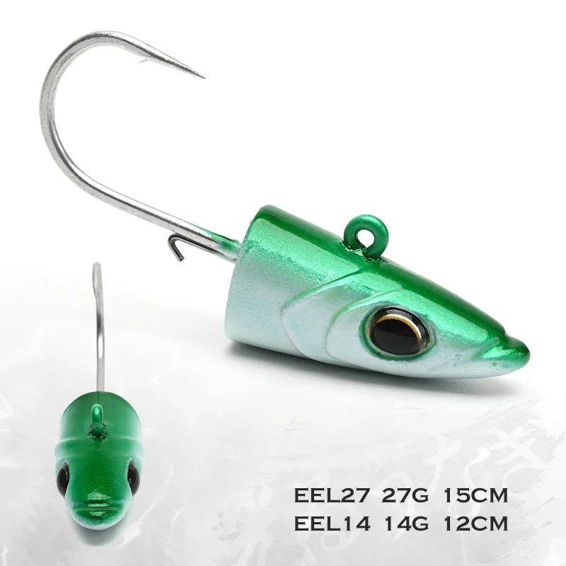 ALLBLUE FLASH SAND EEL Tail Jig Head Hook Minnow Artificial Bait Saltwater Soft Lure