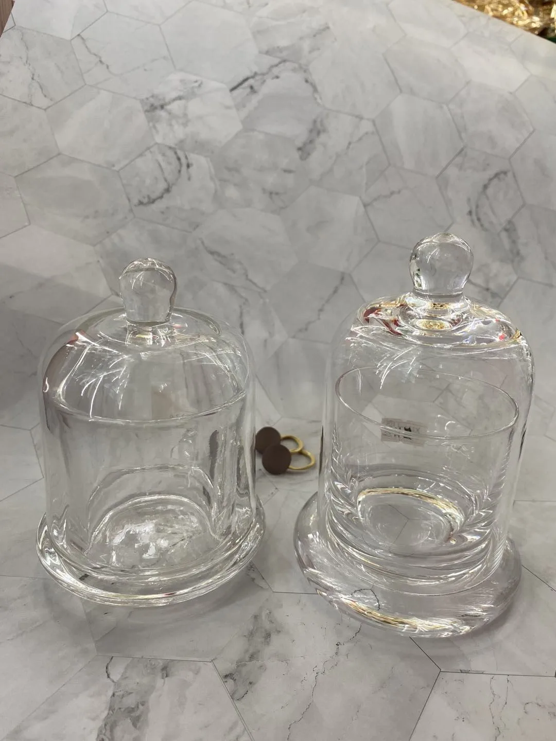  2021hot bell-shaped candy jar empty glass candle holder with lid for wedding holiday and