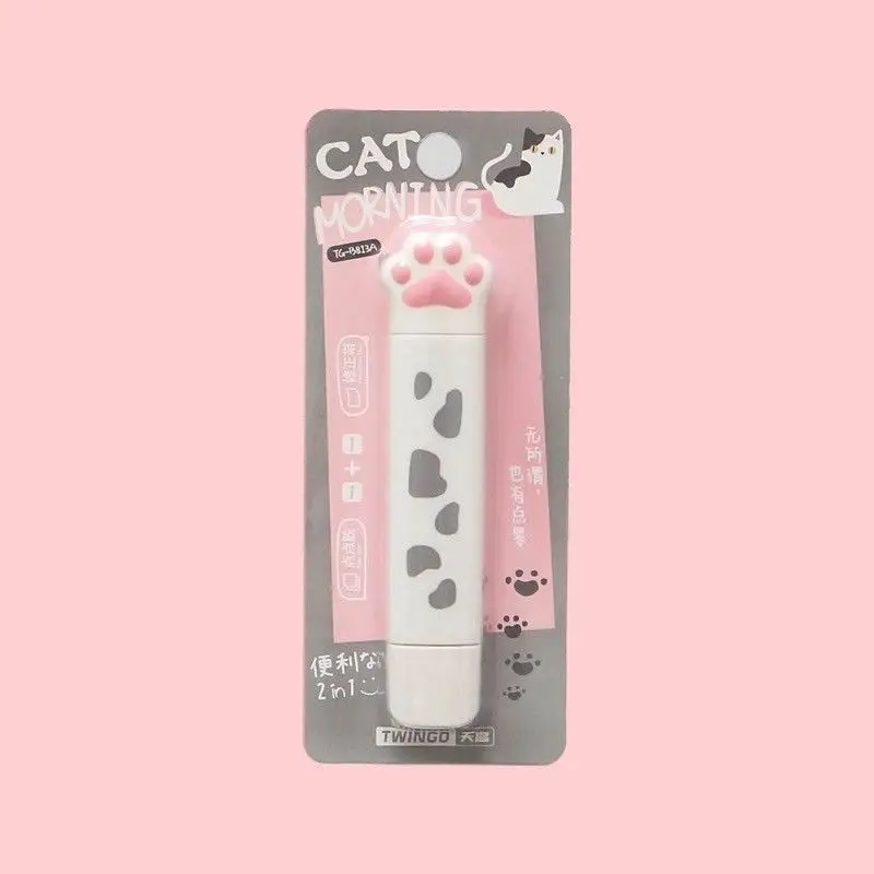 Cartoon Cute 2 In1 Cat Paw Double Head Correction Tape Glue Tape Roller Stationery