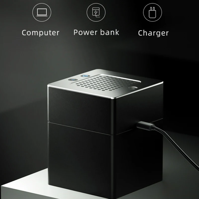 Personalized hotel bar office home desktop square metal large cigar ashtray custom logo electronic ashtray purifier