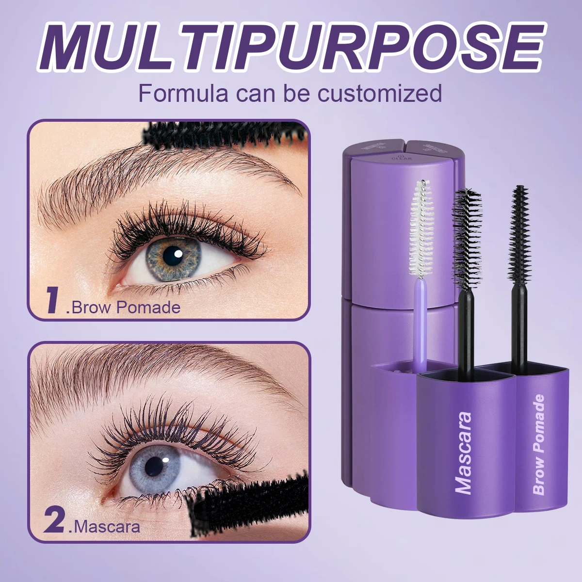 3 In1 Magnet Longlasting Eyelash Cosmetic Vegan Clear Mascara Primer Private Label Organic Volumizing Lengthening Mascara