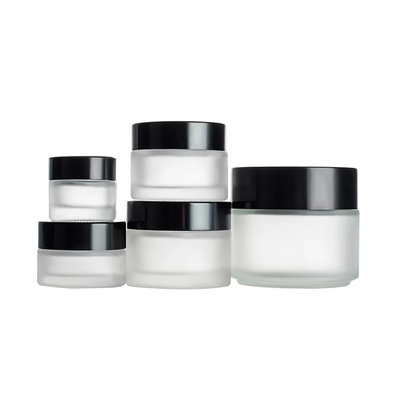 Wholesale cosmetic containers face cream container 5g 10g 15g 20g 30g 50g 100g clear glass cosmetic cream jar with lid