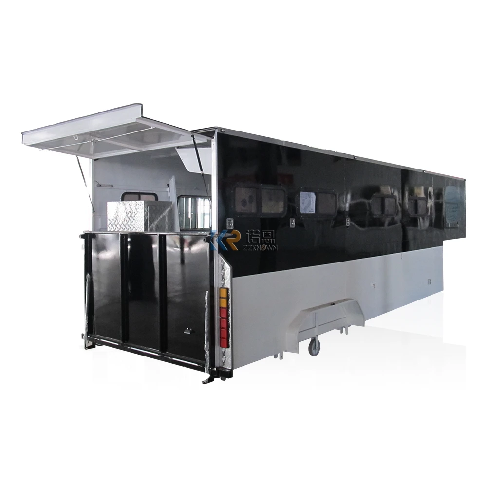 New Design Deluxe Three Horse Gooseneck Trailers Angle Load Horse Float Trailer For 3 Horses