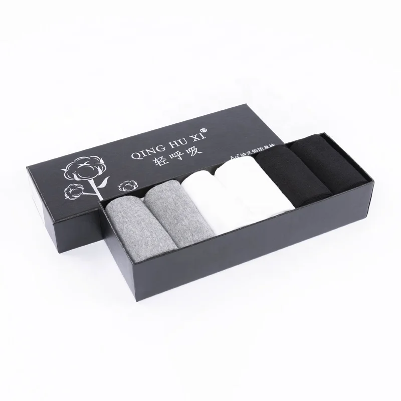 
HEPOLILO-020 Wholesale Men Classical Black White Gray Dress Tube Crew 6 Packs Socks For Men Business Socks Cotton Box 
