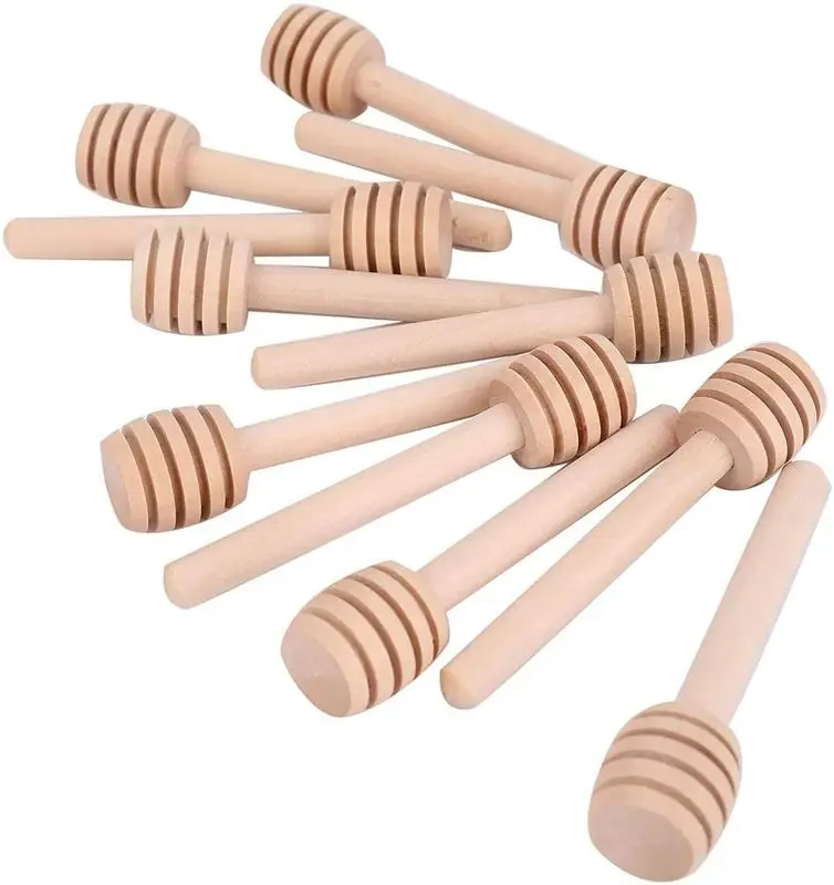Wedding Party Favors Portable Mini Wooden Jam Honey Dipper Honey Sticks for Honey Jar Dispense Drizzle