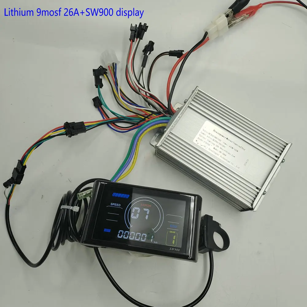 LCD DISPLAY SW900+9 Mosfet Controller 36V48V60V26A 400W500W Lithium battery ELECTRIC BIKE Conversion Kit SCOOTER MTB UTV part