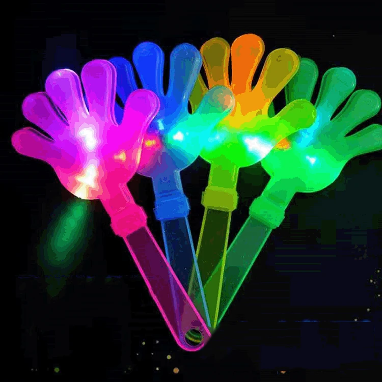 Wholesale Custom Manufacturer Supplied Luminescence Children Kids Toys Noise Maker Concert Cheer LED Plastic Hand Clapper