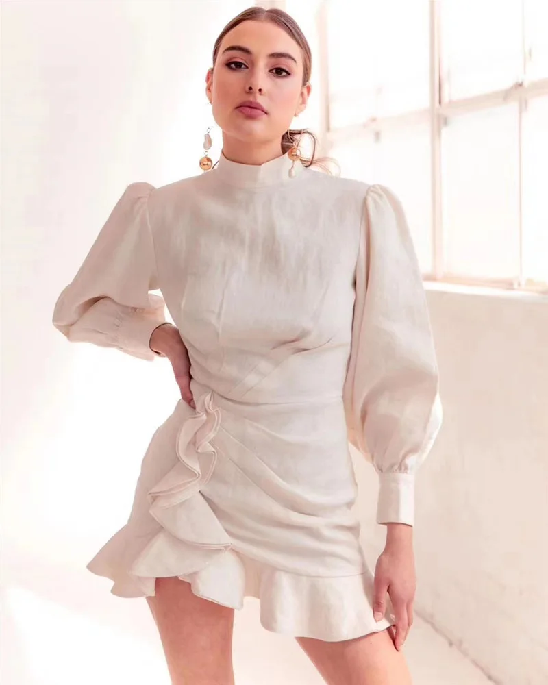 Fashionable Sexy v- neck short sleeve short dress Ruffle floral dress