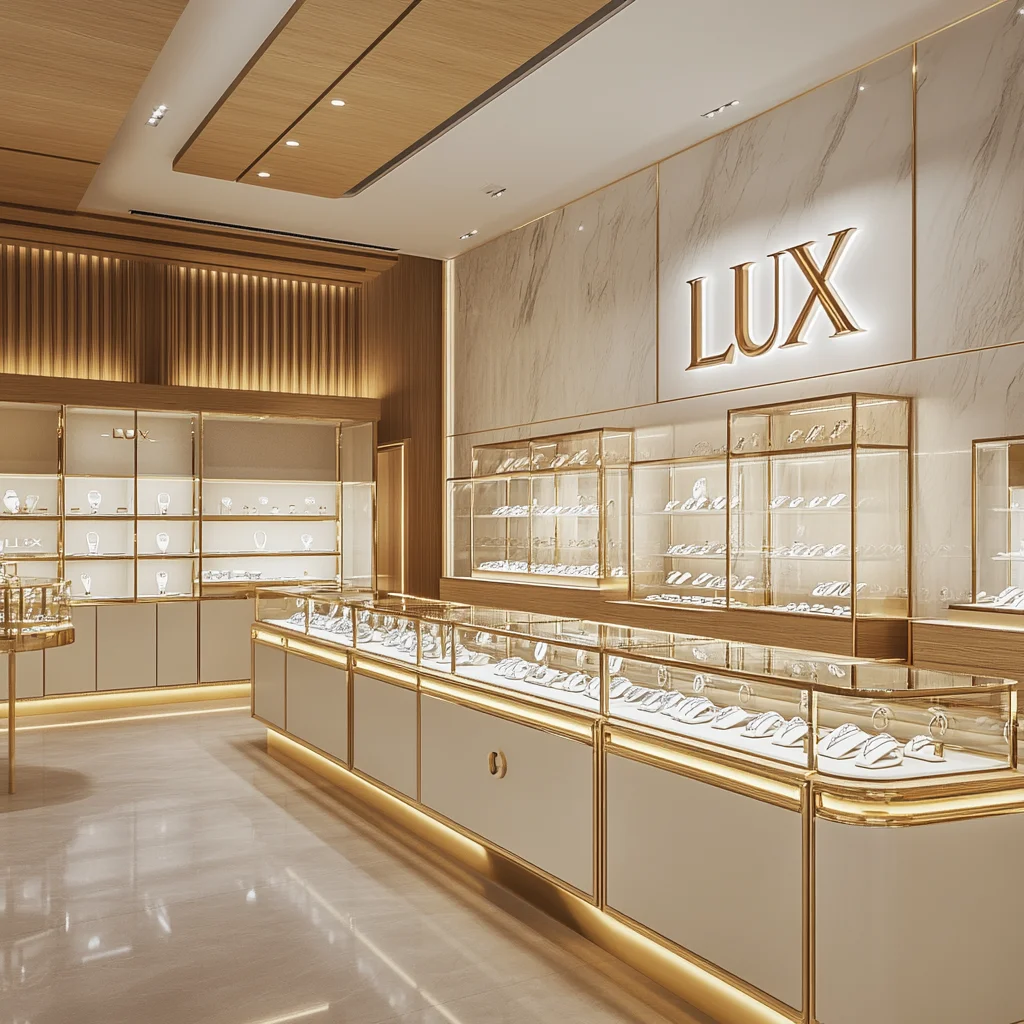 LUX Modern Luxury Jewelry Store Design Display High Quality Jewellery Shop Interior Furniture Layout for Jewelry Store