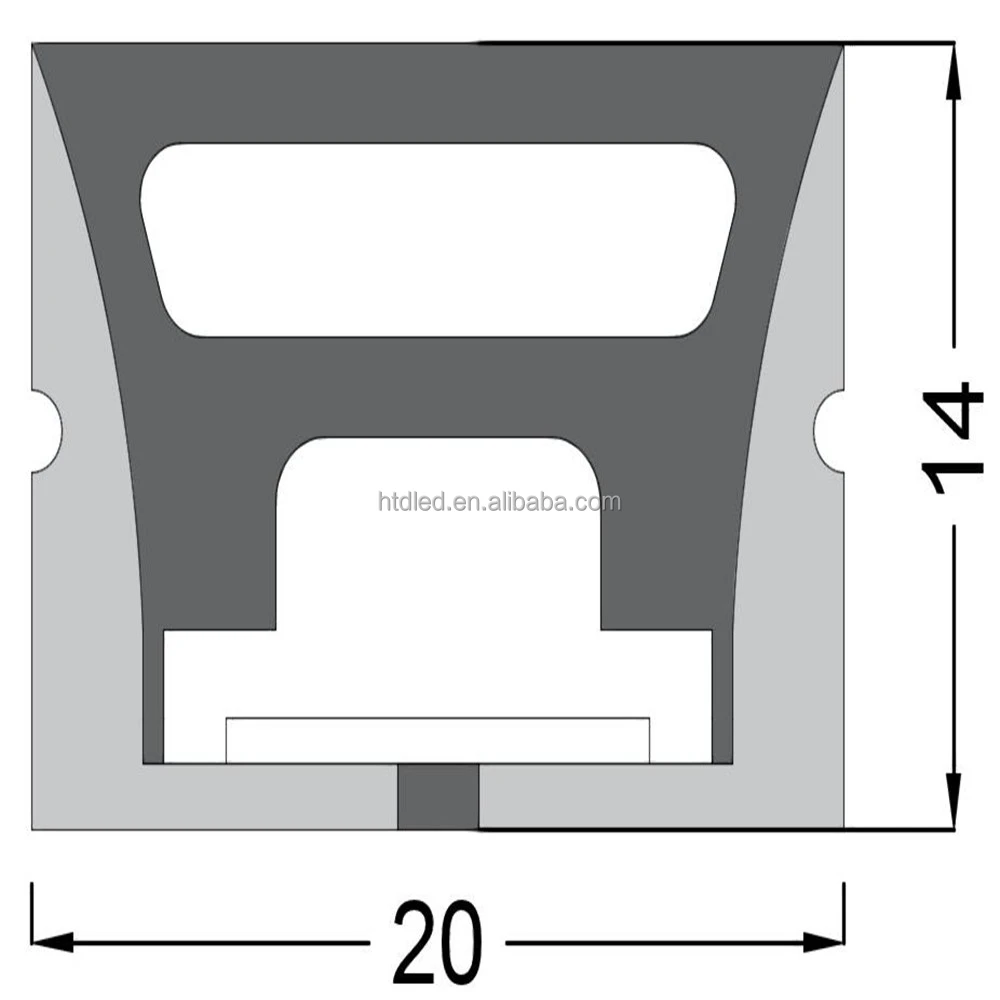
20mm*14mm LED Silicone Neon Front Lighting Neon Tube 10mm PCB for Full Color Addressable Light Strip. 
