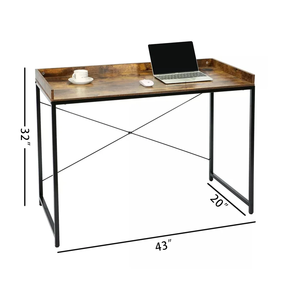 Long Computer Table Light MDF Top Metal feet Office Bedroom Wholesale Cheap hot sale